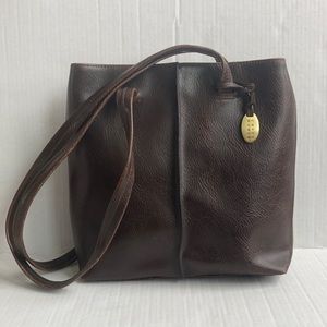 Crazy Horse Liz distressed brown strap purse bag